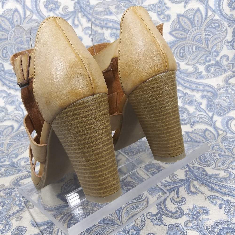 Tan Gladiator Sandal Heels - Picture 5 of 7